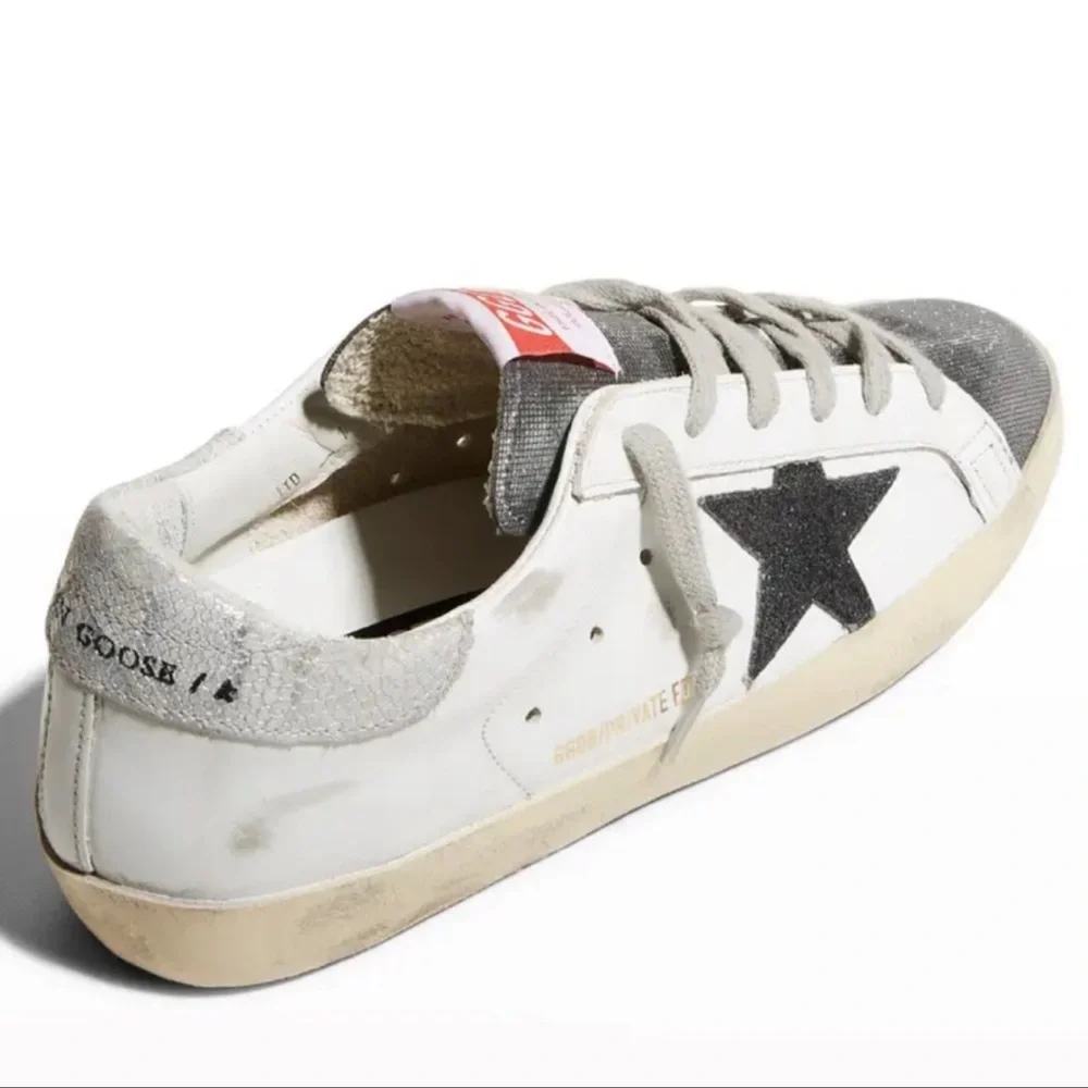 Golden Goose Superstar Mixed Media Checkered Low-Top Sneakers - Picture 4 of 12